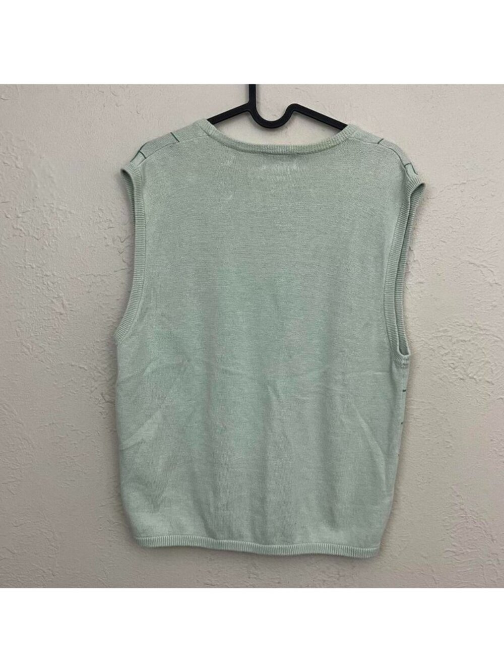 vintage 90s green floral plaid whimsical whimsy cottagecore sweater vest - Picture 5 of 8